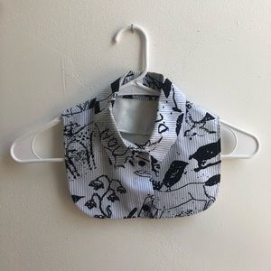 CARVEN blue patterned shirt collar dickie